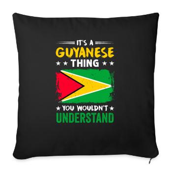 Proud Guyanese - Sofa pillowcase 17,3'' x 17,3'' (45 x 45 cm) - black - Front