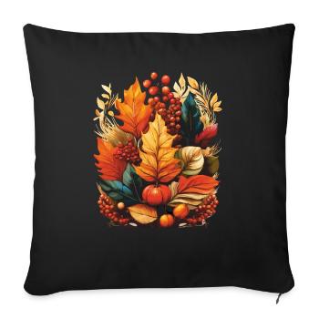 AUTUMN LEAVES - Sofa pillowcase 17,3'' x 17,3'' (45 x 45 cm) - black - Front