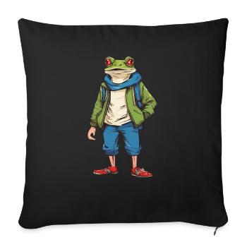 Frog - Sofa pillowcase 17,3'' x 17,3'' (45 x 45 cm) - black - Front