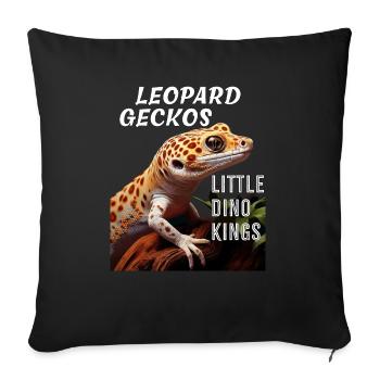 LEOPARD GECKOS LITTLE DINO KINGS - Sofa pillowcase 17,3'' x 17,3'' (45 x 45 cm) - black - Front