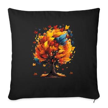 AUTUMN TREE - Sofa pillowcase 17,3'' x 17,3'' (45 x 45 cm) - black - Front
