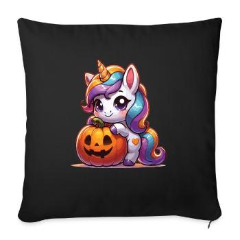 Halloween Unicorn Halloween Pumpkin - Sofa pillowcase 17,3'' x 17,3'' (45 x 45 cm) - black - Front