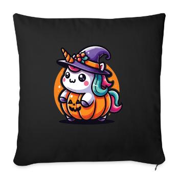 Halloween Unicorn Halloween Pumpkin - Sofa pillowcase 17,3'' x 17,3'' (45 x 45 cm) - black - Front