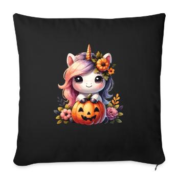 Halloween Unicorn Halloween Pumpkin - Sofa pillowcase 17,3'' x 17,3'' (45 x 45 cm) - black - Front
