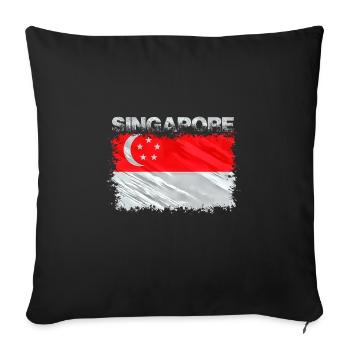 Singapur - Sofakissenbezug 45 x 45 cm - Schwarz - Vorne