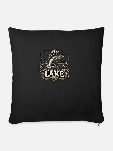 Angeln Mit Unserem King Of The Lake-design - Sofakissenbezug 45 x 45 cm - Schwarz