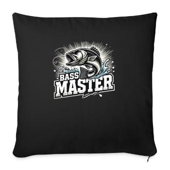 Pêcher avec notre design Bass Master - Housse de coussin décorative 45 x 45 cm - noir - Devant