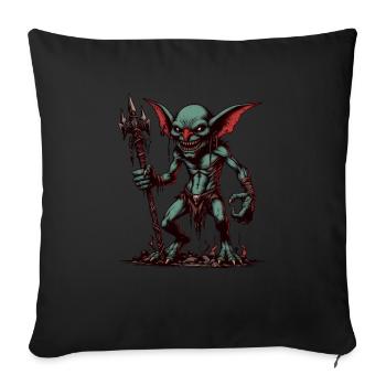 Goblincore, Gruseliger Goblin, Troll & Kobold - Sofakissenbezug 45 x 45 cm - Schwarz - Vorne