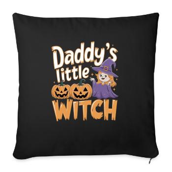 La petite sorcière de papa de la sorcière d’Halloween - Housse de coussin décorative 45 x 45 cm - noir - Devant