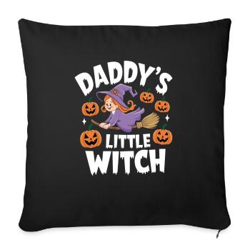 La petite sorcière de papa de la sorcière d’Halloween - Housse de coussin décorative 45 x 45 cm - noir - Devant