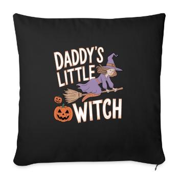 La petite sorcière de papa de la sorcière d’Halloween - Housse de coussin décorative 45 x 45 cm - noir - Devant