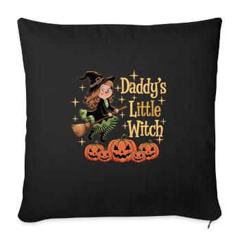 La petite sorcière de papa de la sorcière d’Halloween - Housse de coussin décorative 45 x 45 cm - noir - Devant