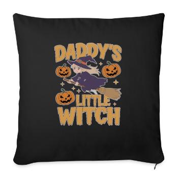 La petite sorcière de papa de la sorcière d’Halloween - Housse de coussin décorative 45 x 45 cm - noir - Devant