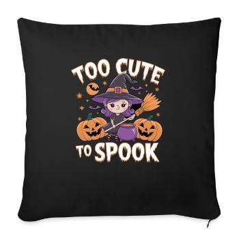 Too cute to scare Halloween - Sofa pillowcase 17,3'' x 17,3'' (45 x 45 cm) - black - Front