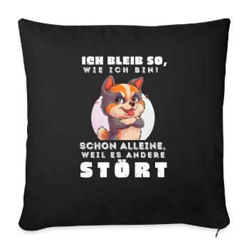 Funny Tshirt Funny Humor Sarcasm Lazy Fun - Sofa pillowcase 17,3'' x 17,3'' (45 x 45 cm) - black - Front