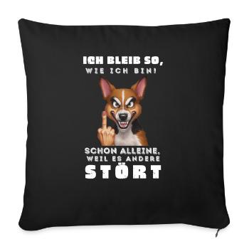 Funny Tshirt Funny Humor Sarcasm Lazy Fun - Sofa pillowcase 17,3'' x 17,3'' (45 x 45 cm) - black - Front