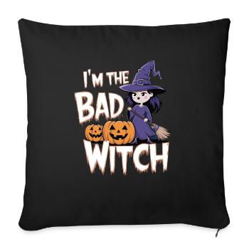 Sorcière d’Halloween Je suis la mauvaise sorcière - Housse de coussin décorative 45 x 45 cm - noir - Devant