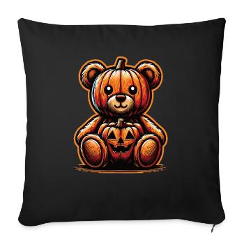 Ours en peluche d’Halloween Ours d’Halloween - Housse de coussin décorative 45 x 45 cm - noir - Devant