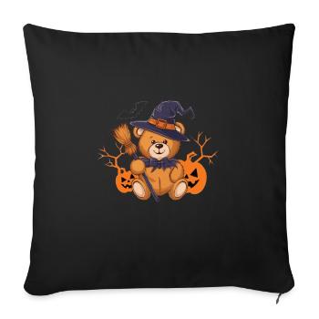Ours en peluche d’Halloween Ours d’Halloween - Housse de coussin décorative 45 x 45 cm - noir - Devant