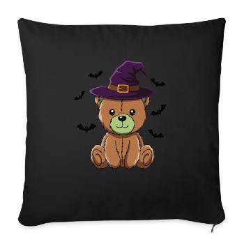 Ours en peluche d’Halloween Ours d’Halloween - Housse de coussin décorative 45 x 45 cm - noir - Devant