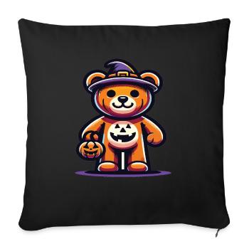 Ours en peluche d’Halloween Ours d’Halloween - Housse de coussin décorative 45 x 45 cm - noir - Devant