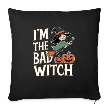Sorcière d’Halloween Je suis la mauvaise sorcière - Housse de coussin décorative 45 x 45 cm - noir - Devant
