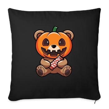 Ours en peluche d’Halloween Ours d’Halloween - Housse de coussin décorative 45 x 45 cm - noir - Devant
