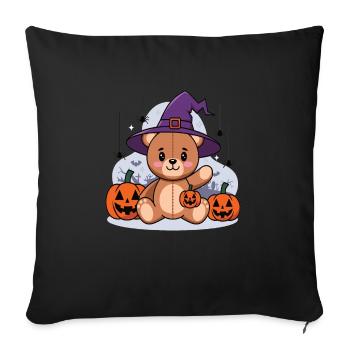 Ours en peluche d’Halloween Ours d’Halloween - Housse de coussin décorative 45 x 45 cm - noir - Devant
