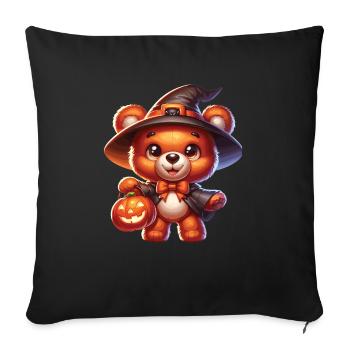 Ours en peluche d’Halloween Ours d’Halloween - Housse de coussin décorative 45 x 45 cm - noir - Devant