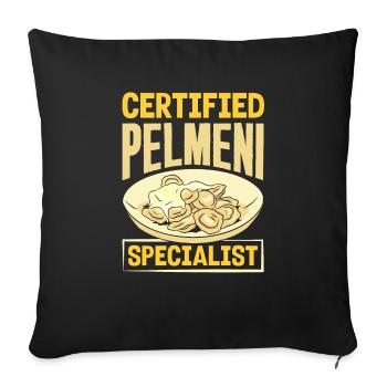Pelmeni russes, quenelles russes - Housse de coussin décorative 45 x 45 cm - noir - Devant