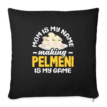 Pelmeni russes, quenelles russes - Housse de coussin décorative 45 x 45 cm - noir - Devant