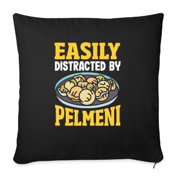 Pelmeni russes, quenelles russes - Housse de coussin décorative 45 x 45 cm - noir - Devant
