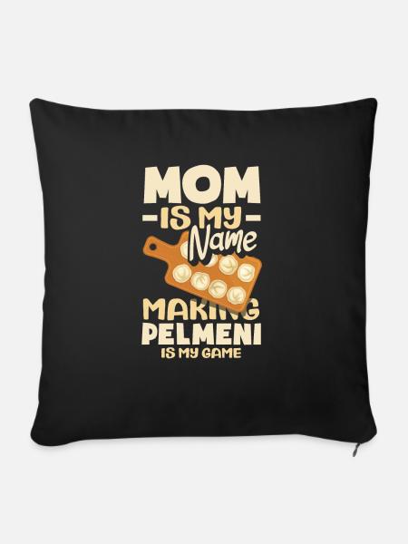 Russische Pelmeni Russische Knödel - Sofakissenbezug 45 x 45 cm - Schwarz