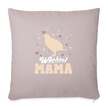 Wachtel Mama Motiv Wachtelzüchter - Sofakissenbezug 45 x 45 cm - helles Taupe - Vorne