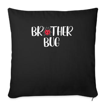 Brother Bug Ladybug Design pour les frères et sœurs - Housse de coussin décorative 45 x 45 cm - noir - Devant