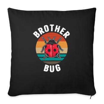 Brother Bug Retro Ladybug - Sofa pillowcase 17,3'' x 17,3'' (45 x 45 cm) - black - Front