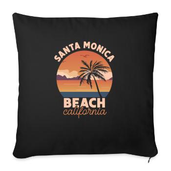 Santa Monica Beach California Sunset - Sofa pillowcase 17,3'' x 17,3'' (45 x 45 cm) - black - Front