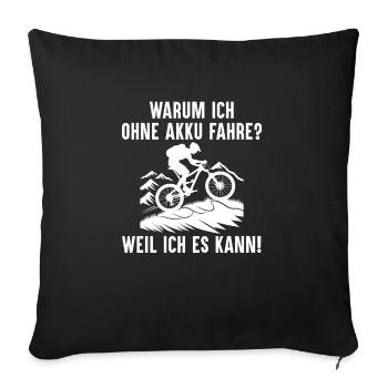 Bicycle Mountain Bike Road Bike E-Bike Cyclist - Sofa pillowcase 17,3'' x 17,3'' (45 x 45 cm) - black - Front