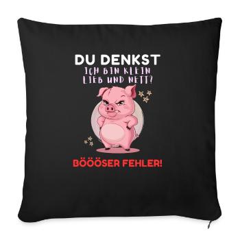 Pig Tshirt Funny Funny Humor Women Cute - Sofa pillowcase 17,3'' x 17,3'' (45 x 45 cm) - black - Front