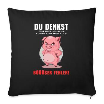 Pig Tshirt Funny Funny Humor Women Cute - Sofa pillowcase 17,3'' x 17,3'' (45 x 45 cm) - black - Front