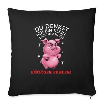Pig Tshirt Funny Funny Humor Women Cute - Sofa pillowcase 17,3'' x 17,3'' (45 x 45 cm) - black - Front