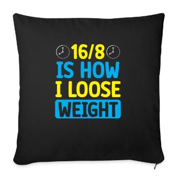 Intermittent fasting Weight loss - Sofa pillowcase 17,3'' x 17,3'' (45 x 45 cm) - black - Front