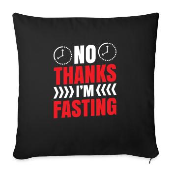 Jeûne intermittent Perte de poids - Housse de coussin décorative 45 x 45 cm - noir - Devant