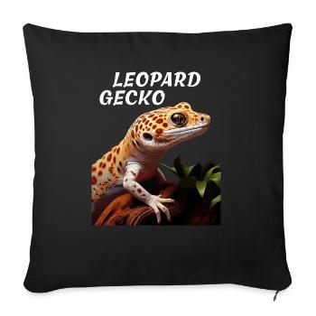 LEOPARD GECKO - Sofakissenbezug 45 x 45 cm - Schwarz - Vorne