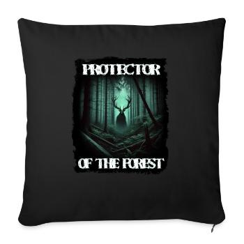 Leshy - Slavic protector of the forest - Sofa pillowcase 17,3'' x 17,3'' (45 x 45 cm) - black - Front