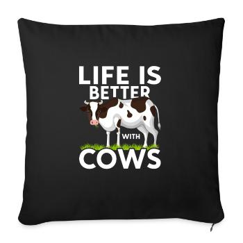 Cow Farmer Funny Farming Cows Animal Farm - Sofa pillowcase 17,3'' x 17,3'' (45 x 45 cm) - black - Front