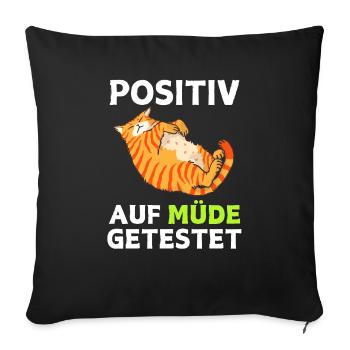 Tired Tshirt Funny Funny Humor Sarcasm Laughter - Sofa pillowcase 17,3'' x 17,3'' (45 x 45 cm) - black - Front