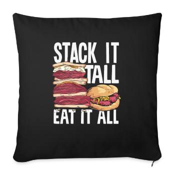 Sandwich Day Snack Celebration Sandwich - Sofa pillowcase 17,3'' x 17,3'' (45 x 45 cm) - black - Front