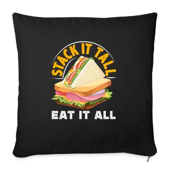 Sandwich Day Snack Celebration Sandwich - Sofa pillowcase 17,3'' x 17,3'' (45 x 45 cm) - black - Front