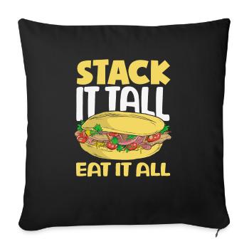 Sandwich Day Snack Celebration Sandwich - Sofa pillowcase 17,3'' x 17,3'' (45 x 45 cm) - black - Front